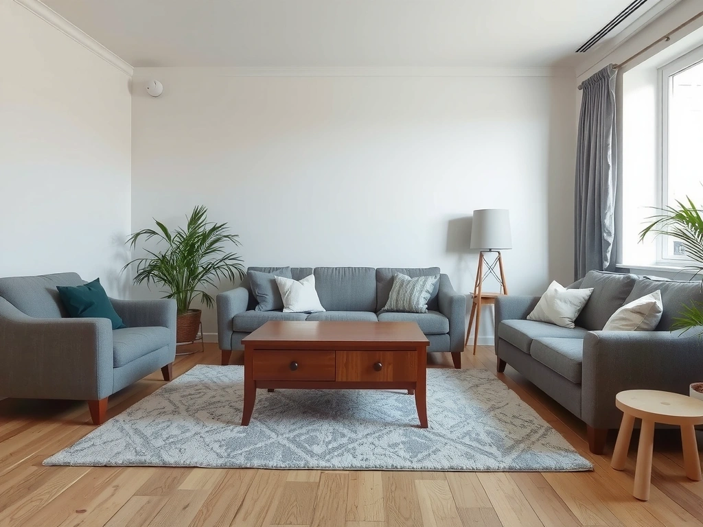 Sala de estar antes de la limpieza